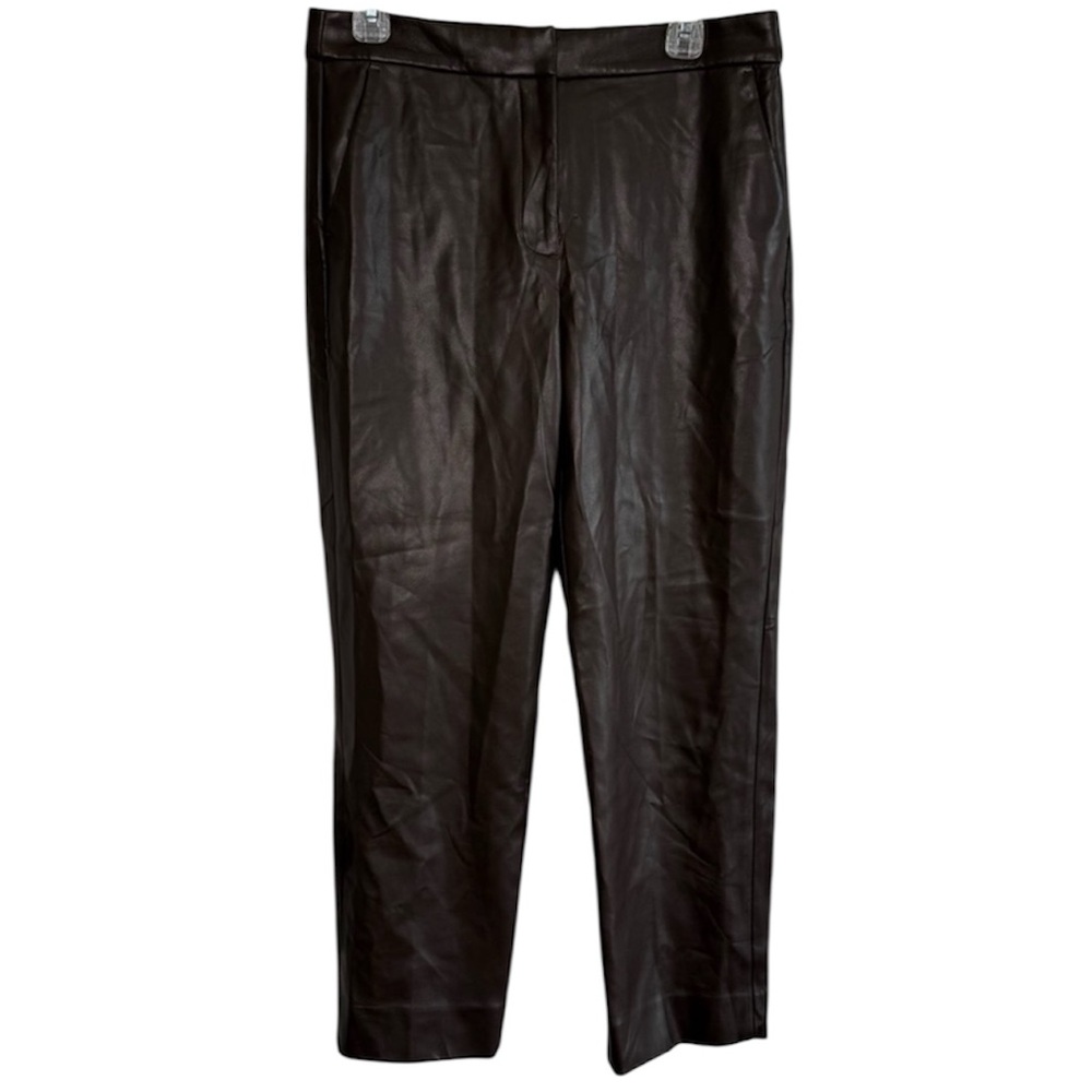 J. Crew | 2024 Kate Faux Leather Brown Pants Straight Leg